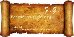 Forgács Gyöngyi névjegykártya
