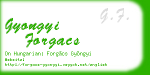 gyongyi forgacs business card