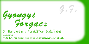 gyongyi forgacs business card